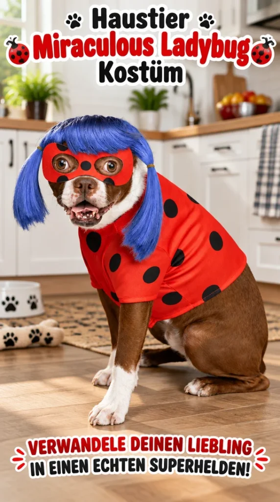 Süßes Haustier Miraculous Ladybug Kostüm für Hund oder Katze